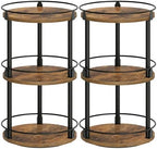 YATINEY Spice Rack, Set of 2 Lazy Susan Organizer, 3-Tier Turntable Organizer For Cabinet, Compact and Versatile, for Kitchen Countertop, Rustic Brown SR23L2BR by Yatiney