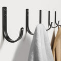 22LB Wall Hooks for Hanging Towel/Coat, Black 5 Pack by Josmimic