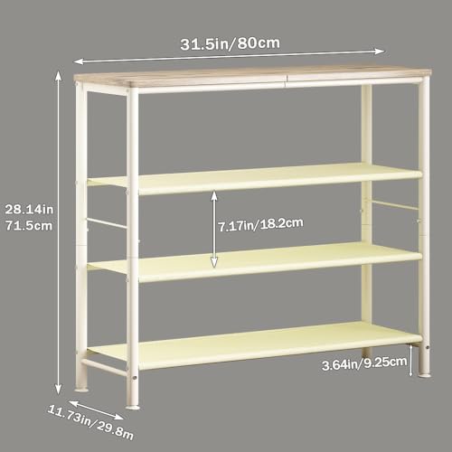INGIORDAR 4 Tier Shoe Rack Storage Organizer Shelf Top with MDF Board - Image 3