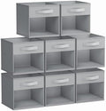 DIMJ Storage Cubes, 8 Pack Cube Organizer Storage Bins, Foldable Storage Cubes with Window, Closet Storage Bins with Handle, 10.6 x 10.6 inch for Clothes, Toys, Books by DiMJ