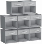 DIMJ Storage Cubes, 8 Pack Cube Organizer Storage Bins, Foldable Storage Cubes with Window, Closet Storage Bins with Handle, 10.6 x 10.6 inch for Clothes, Toys, Books by DiMJ