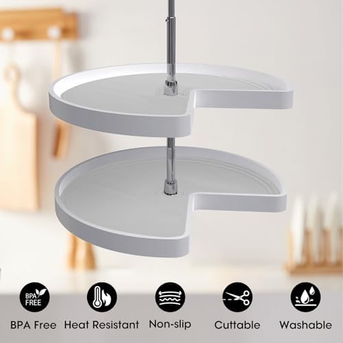 Lazy Susan Shelf Liner,Silicone Lazy Susan Liners for 28in Kitchen Turntables – Non-Slip and Heat-Resistant for Added Convenience 2PCS - Image 3