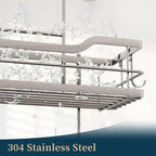 Consumest Over The Door Shower Caddy - 3 Tier Shower Organizer Hanging with Soap Holders, Large Capacity Shower Shelves with 6 Hooks, Bathroom Rack and Storage, Sand Nickel - Image 2