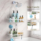 Adjustable Shower Caddy Hanging Rustproof: Tool-free Height Adjustment - Image 7