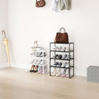 5-Tier Small Shoe Rack for Closet and Entryway, Narrow Shoe Shelf Organizer,Stackble Shoe Stand,Non-Woven Fabric Metal Free Standing Shoe Racks (White, 18" W x 9.9" D x 28.6" H) - Image 4