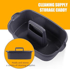 2-Pack Large Gray Cleaning Caddy for Cleaning Supplies with Handle - Portable Plastic Tote Organizer for Shower, Bathroom, Kitchen, Under Sink Storage - Image 3