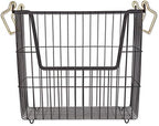 DII Metal Wire Utility Storage Bin, Large Rectangle, 13x10x11", Black/Gold by DII
