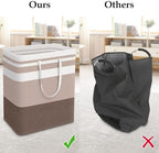 StorageRight Laundry Basket Hamper, 125L Collapsible Clothes Storage, Khaki - Image 5