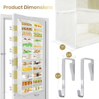 HOMELUX THEORY Over the Door Organizer, 6-Tier XL, 100D Fabric, Ivory | Extra wide over the door organizer, 65 lb capacity, 12 side mesh pockets, heavy-duty 100D fabric, bedroom & nursery storage - Image 3