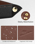 VLANDO Valet Tray for Men, Foldable PU Leather Catchall, Mocha Brown - Image 5