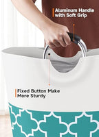 Large Laundry Basket, 82L Tall Collapsible Hamper with Handles, Green - Image 4