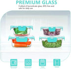 KOMUEE 24 Pieces Glass Food Storage Containers Set, Green - Image 3