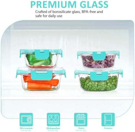 KOMUEE 24 Pieces Glass Food Storage Containers Set, Green - Image 3