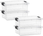 Superio 7.4 Quart Clear Plastic Storage Bin with Lid, Stackable Organizer Box, BPA-Free Storage Container for Home, Garage, School & Office, 4 Pack by Superio