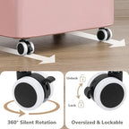 Goodpick 100L Large Rolling Laundry Basket with Wheels and Lid, Pink - Image 4