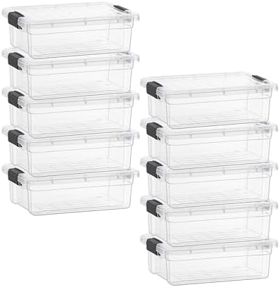 Superio 4.5 Quart Clear Plastic Storage Containers with Lids, Stackable Organizer Bins, BPA-Free Storage Boxes for Home, Office, Dorm & Classroom, 10 Pack by Superio
