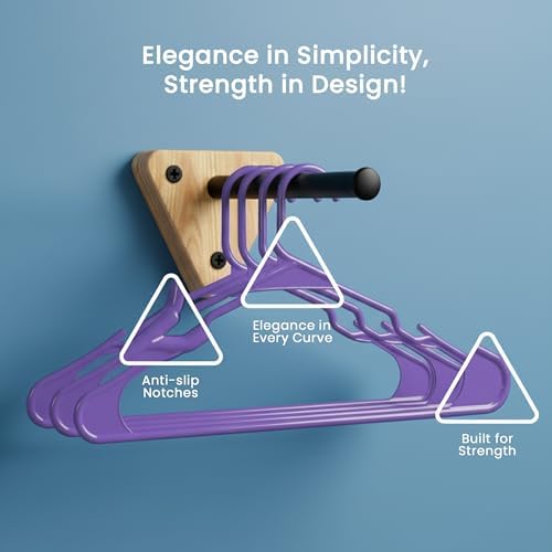 Utopia Home Plastic Hangers 50 Pack – Space Saving Clothes Hanger Purple | Durable & strong | Closet organizer & storage | Ideal for apartments, dorms & stocking stuffers - Image 5