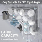 AKTECKE Shower Caddy Corner Organizer Shelf: 2Pack Adhesive Shower Essentials Accessories - No-Drilling Stainless Steel Bathroom Storage Rack with Hooks - Image 3