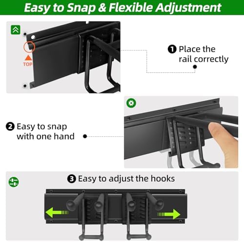 Garage Wall Organizer, 96 in Garden Tool Organizer with 12 Adjustable Hooks - Image 7