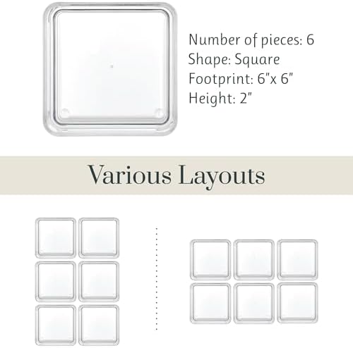 STORi SimpleSort 6-Piece Stackable Clear Drawer Organizer Set | 6" x 6" x 2" Square Trays | Small Makeup Vanity Storage Bins and Office Desk Drawer Dividers | Made in USA - Image 5