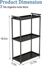 VOTZAAQ 3 Tier Bathroom Organizer Countertop, Stainless Steel Perfume Tray and Vanity Countertop Shelf, Makeup Skin Care Bathroom Organizers and Storage for Dresser, Kitchen (Matte Black) - Image 2