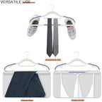 20 Pack Heavy Duty Plastic Hangers, Non Slip Clothes Hangers with Rubber Pads and 360° Hook - Thin Space Saving Hanger, Closet Organizer for Shirt, Pants, Suit, Skirt,Coat - Blue - Image 6