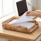 Water Hyacinth Paper Tray Organizer, 3-Piece Desk Set - Image 3