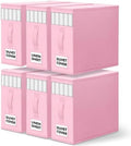 WOWBOX Sheet Organizers and Storage,Closet Bed Sheet Organizer Under Bed Storage and Organization with Label Cards & Clear Window for Bedding Sheets,Duvet Covers,Blankets (6 Pack，Pink) by WOWBOX