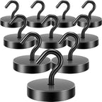 Neosmuk Magnetic Hooks Steel Tube Design for Cruise,100lb+ Black,10 Pack by Neosmuk
