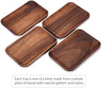 2PCS Serving Wood Valet Tray for Men Women, Catch All Acacia Mens Key Dump Bedside Nightstand Organizer EDC Decorative Wooden Tray for Phone Watch Wallet Keys - Image 3