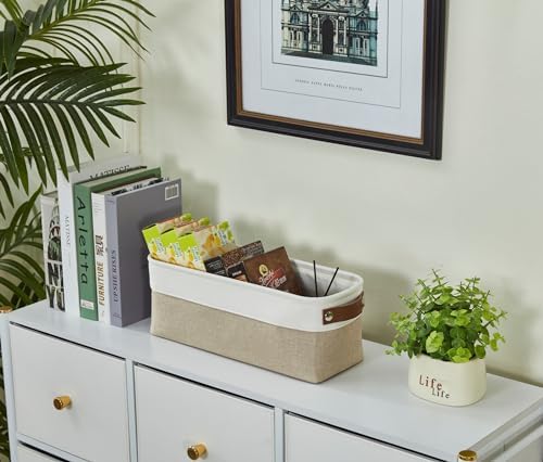 DECOMOMO Narrow Storage Bins, Small Storage Baskets for Shelves 4 Pack - Image 5