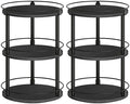 YATINEY Spice Rack, Set of 2 Lazy Susan Organizer, 3 Tier Turntable Organizer For Cabinet, Compact and Versatile, for Kitchen Countertop, Black SR23L2BB by Yatiney