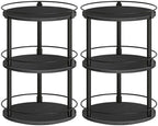YATINEY Spice Rack, Set of 2 Lazy Susan Organizer, 3 Tier Turntable Organizer For Cabinet, Compact and Versatile, for Kitchen Countertop, Black SR23L2BB by Yatiney