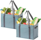 VENO 2 Pack Extra Large Reusable Grocery Shopping Bags Utility Tote by Veno