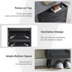 Barnyatoh Farmhouse Shoe Storage Cabinet with 2 Flip Drawers & Barn Door - Image 6