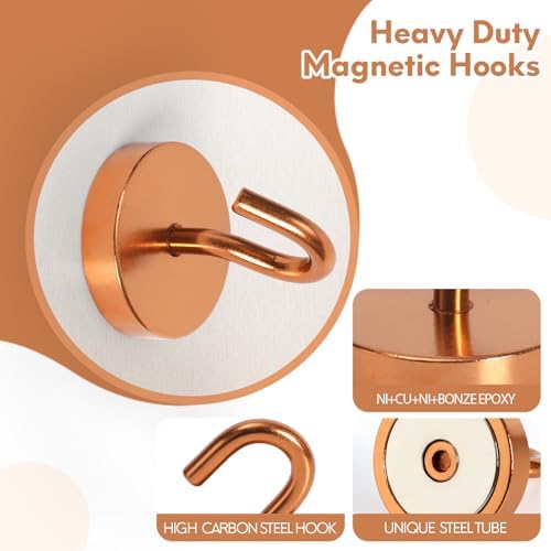 Neosmuk Magnetic Hooks Steel Tube Design for Cruise,130lb+ Bronze,10 Pack - Image 6