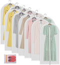 MsKitchen 12 Pack Garment Bags for Hanging Clothes (24x48") - Dustproof Suit Bags - Durable PEVA Dress Covers with Sturdy Zipper for Coats, Jackets, Pants & Uniforms (Translucent) by MsKitchen