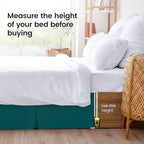Queen Bed Skirt, Hides Under-Bed Storage 16 Inch Drop, Pleated, Teal - Image 4