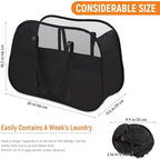 Collapsible Laundry Baskets with Easy Carry Handles, 95L Clothes Hamper for Storage, Foldable Laundry Basket Tear-proof, Large Pop Up Hampers for Laundry, Bedroom, Bathroom, Dorm Black - Image 4