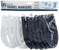 SE 12-piece Set of Folding Ultra Compact Travel Hangers (Black & White), Open 16-Inches Folded 5-Inches by SE