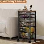 Rolling Storage Cart with 6 Drawers, Craft Cart with Lockable Wheels - Image 6