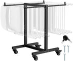 VEVOR Folding Chair Rack, 200 LBS Capacity, T-Shape Chair Cart for 14 Chairs, Heavy-Duty Metal Chair Storage Dolly with Rubber Wheels, Multi-Function Chair Holder for Party Event,Hotel, Matte Black by VEVOR