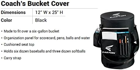 Easton | Coaches Bucket Organizer | Slip Over Cover | Baseball/Softball | 5 Gallon & 6 Gallon Options - Image 2