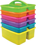 Teacher Created Resources Assorted Bright Colors Portable Plastic Storage Caddy 6-Pack for Classrooms, Kids Room, and Office Organization, (Lime, Orange, Pink, Purple, Teal, and Yellow) 3 Compartment by TeacherCreatedResourcesOS
