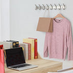 Coat Rack Wall Mount – Brushed Nickel 24 Inch Stainless Steel Hook Rail with 8 Heavy Duty Double Coat Hooks – Wall Mounted Coat Hanger for Entryway, Bathroom, Bedroom, Towel, Hat Organizer - 2 Pack - Image 6