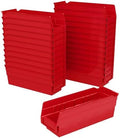 Akro-Mils 30120 Heavy Duty Plastic Shelf Bins, 12"x 4"x 4", Red, 24-Pack by Akro-Mils