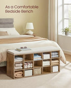 VASAGLE Shoe Bench with Cushion, 15 Compartments, 11.8 x 41.3 x 18.9 Inches - Image 5