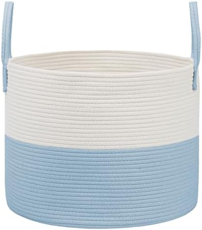 JMvicyroam 65L Extra Large Machine Washable Cotton Rope Blanket Basket by JMvicyroam