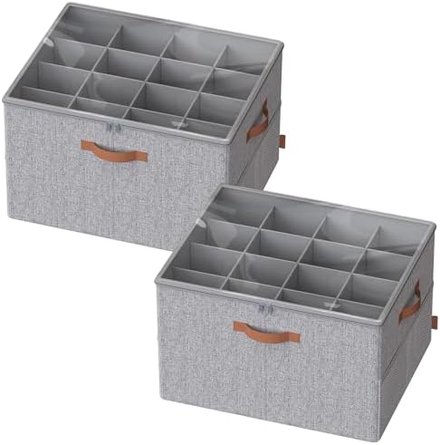 SONGMICS Shoe Organizer for Closet, 2 Pack Fabric Bins, Fits up to 32 Pairs by SONGMICSbySONGMICSHOME
