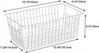 SANNO Freezer Baskets Wire Storage Baskets Closet Storage Baskets Bins Refrigerator Storage Containers for Home Office, Bathroom, Pantry Organization Storage Bins -Set of 3, White, 15.7" - Image 6